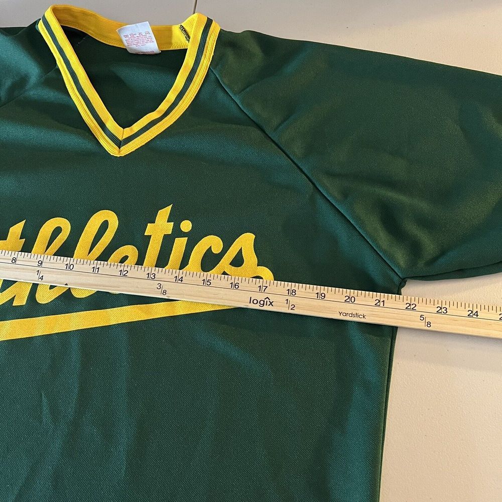 Vintage 80's Rawlings Oakland Athletics A's MLB Jersey Green Men's‎ Large - Picture 6 of 7